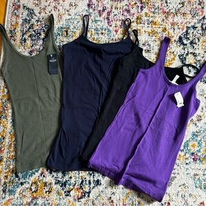 Women's Assorted Tank Tops - Black-S, Purple-XS, Navy-S, Green-XS